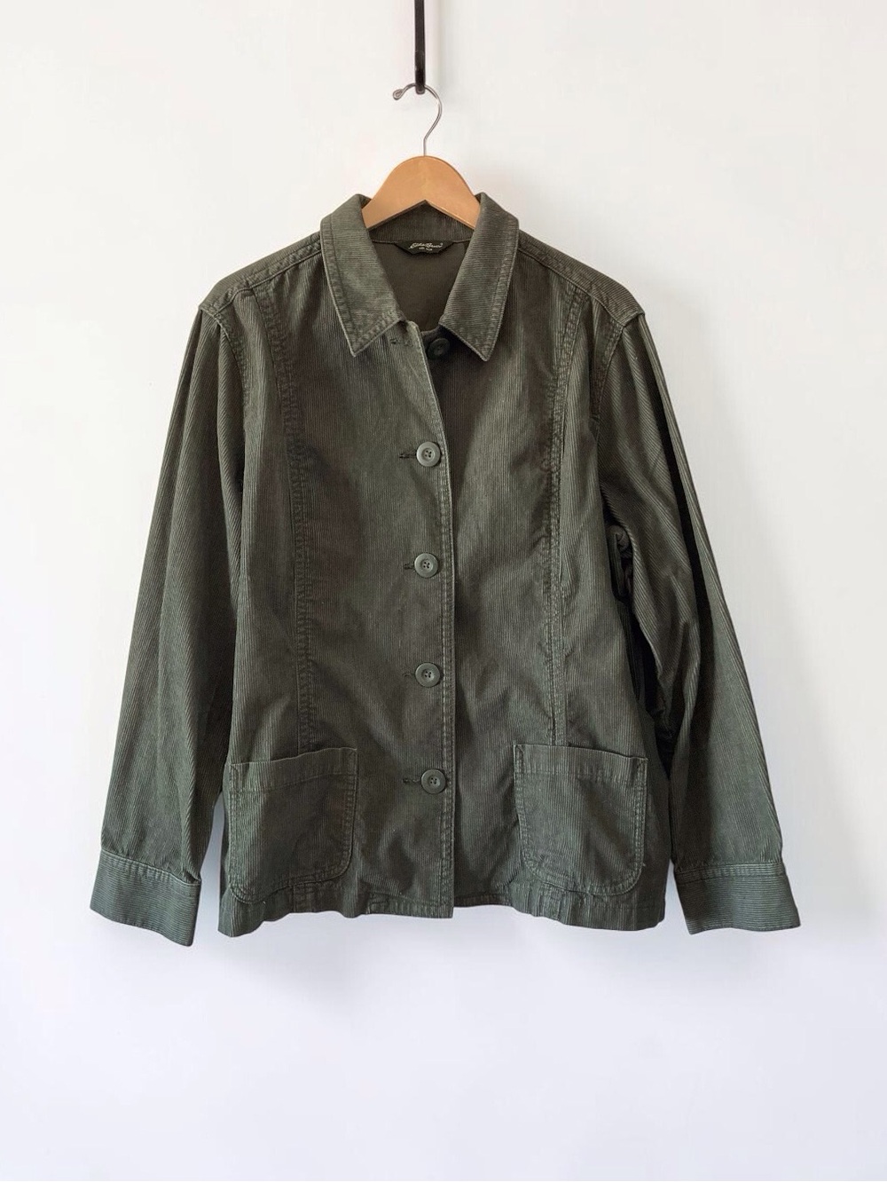 Eddie Bauer Olive Corduroy Utility Button-Front Jacket Chore Jacket XXL